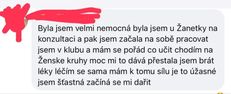Recenze klientky ženských kruhů – cesta z nemoci, vysazení léků, samoléčení, štěstí