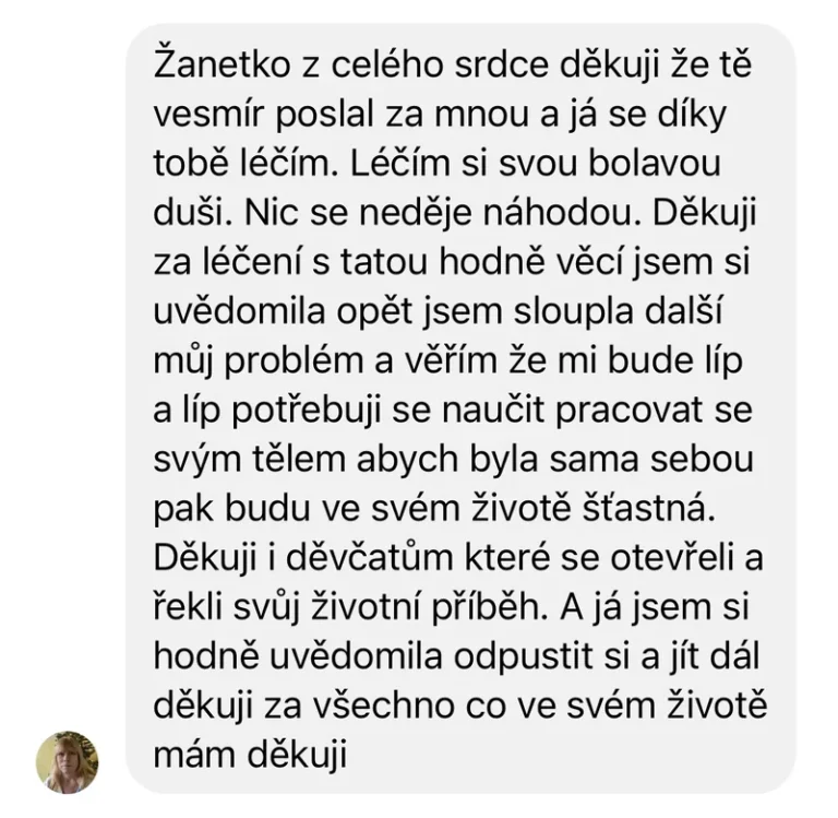 Recenze klientky léčení s tátou – bolavá duše, odpuštění si, sdílení s děvčaty, otcovská linie