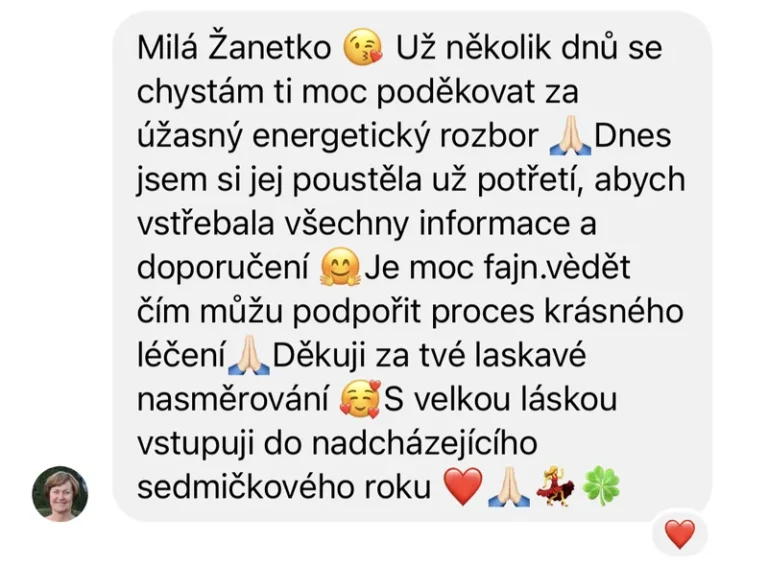 Recenze klientky karmalogického rozboru – energetický rozbor, léčení, doporučení, sedmičkový rok