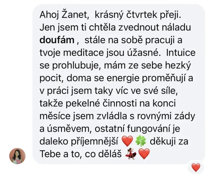 Recenze klientky Online klubu Přepis rodového otisku – intuice, energie doma i v práci