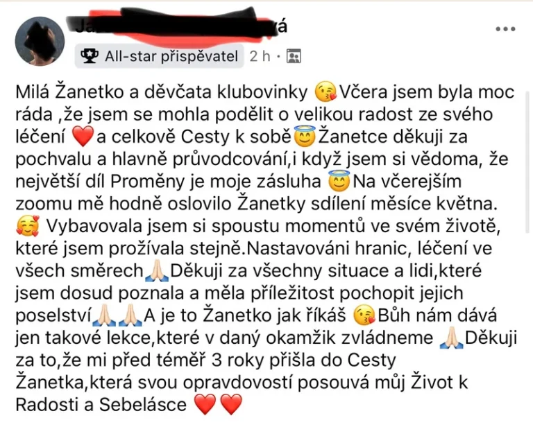 Recenze klientky Online klubu Přepis rodového otisku – nastavování hranic, opravdovost, růst za 3 roky