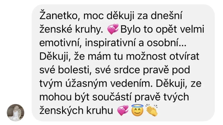 Recenze klientky ženských kruhů – otevírání bolestí, sdílení srdce, inspirativní vedení