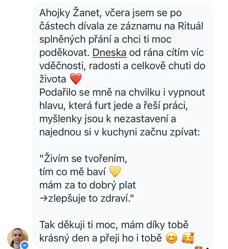 Recenze klientky ženských kruhů – rituál splněných přání, vděčnost, radost, vypnutá hlava
