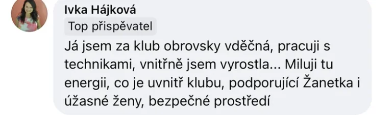 Recenze klientky Online klubu Přepis rodového otisku – vnitřní růst, energie klubu, bezpečné prostředí