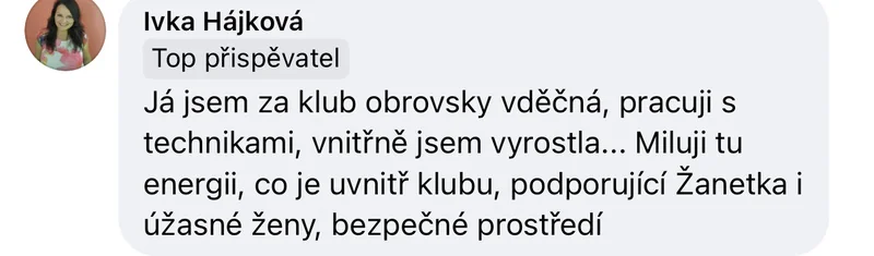 Recenze klientky Online klubu Přepis rodového otisku – vnitřní růst, energie klubu, bezpečné prostředí