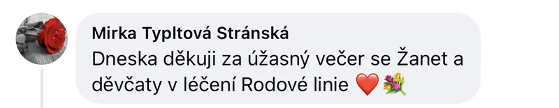 Recenze klientky Online klubu Přepis rodového otisku – léčení rodové linie, večer s děvčaty, vděčnost